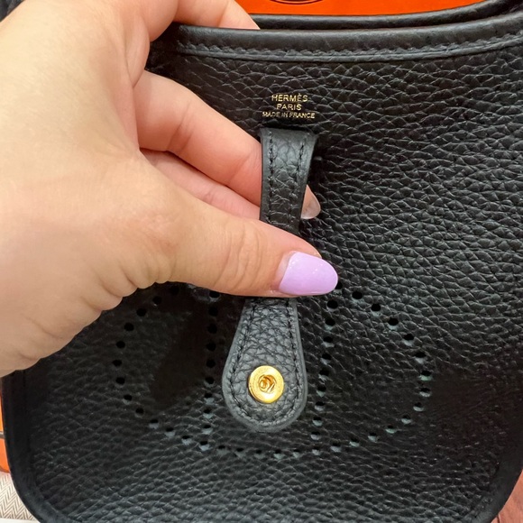BNIB Hermès Black Mini Evelyne II TPM 16 Taurillon Clemence Gold Hardware 2023 - Picture 10 of 17